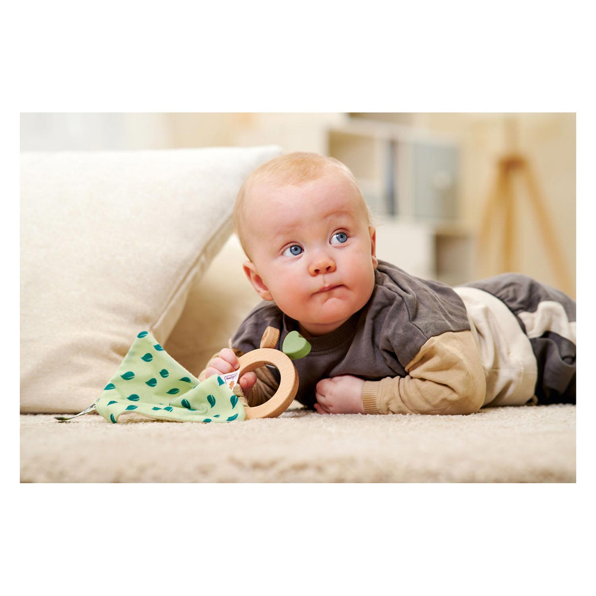 Eichhorn Baby Hipp Hipp Wooden Bijtring com Cuddle Pan