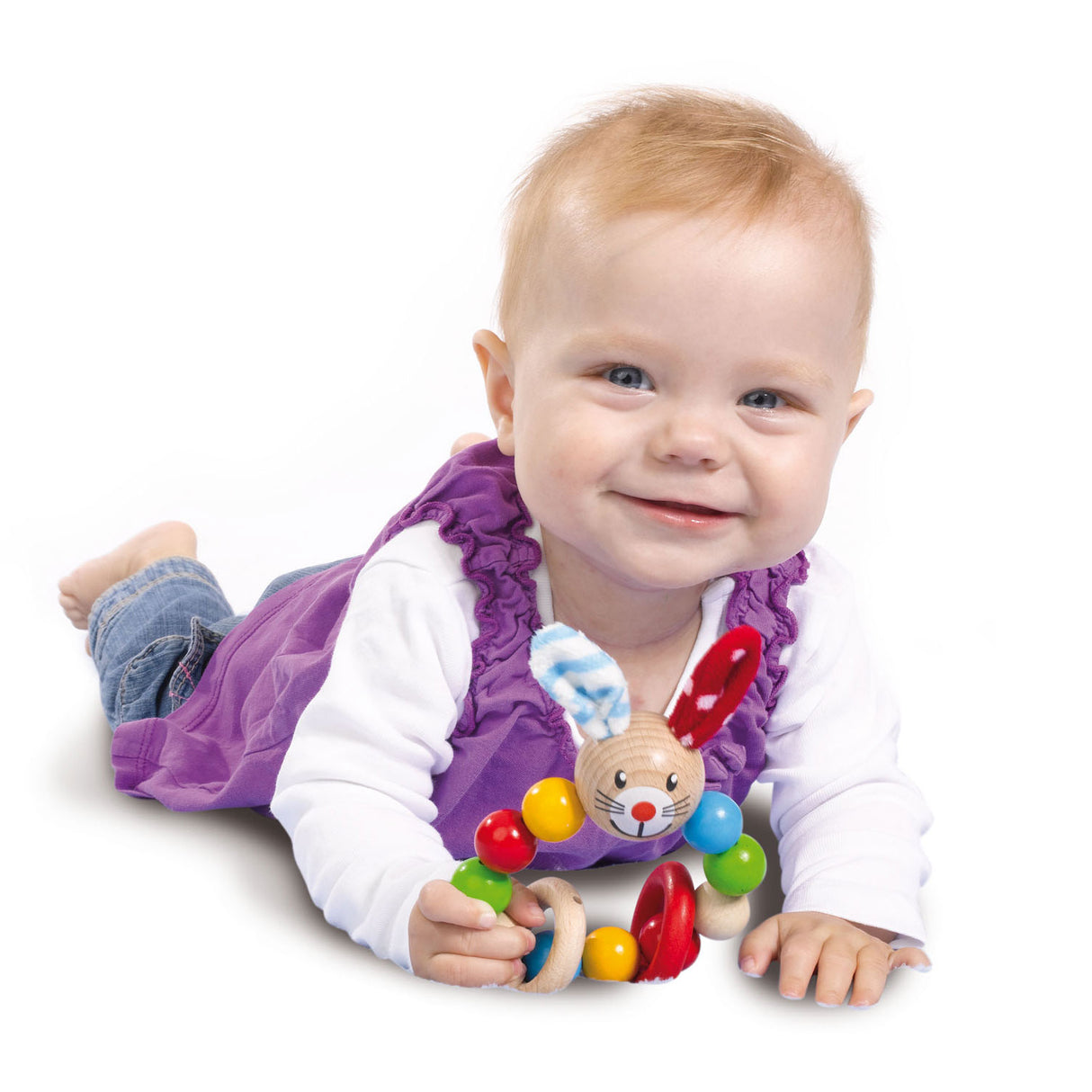 Eichhorn Baby Wooden Teething Ring Rabbit