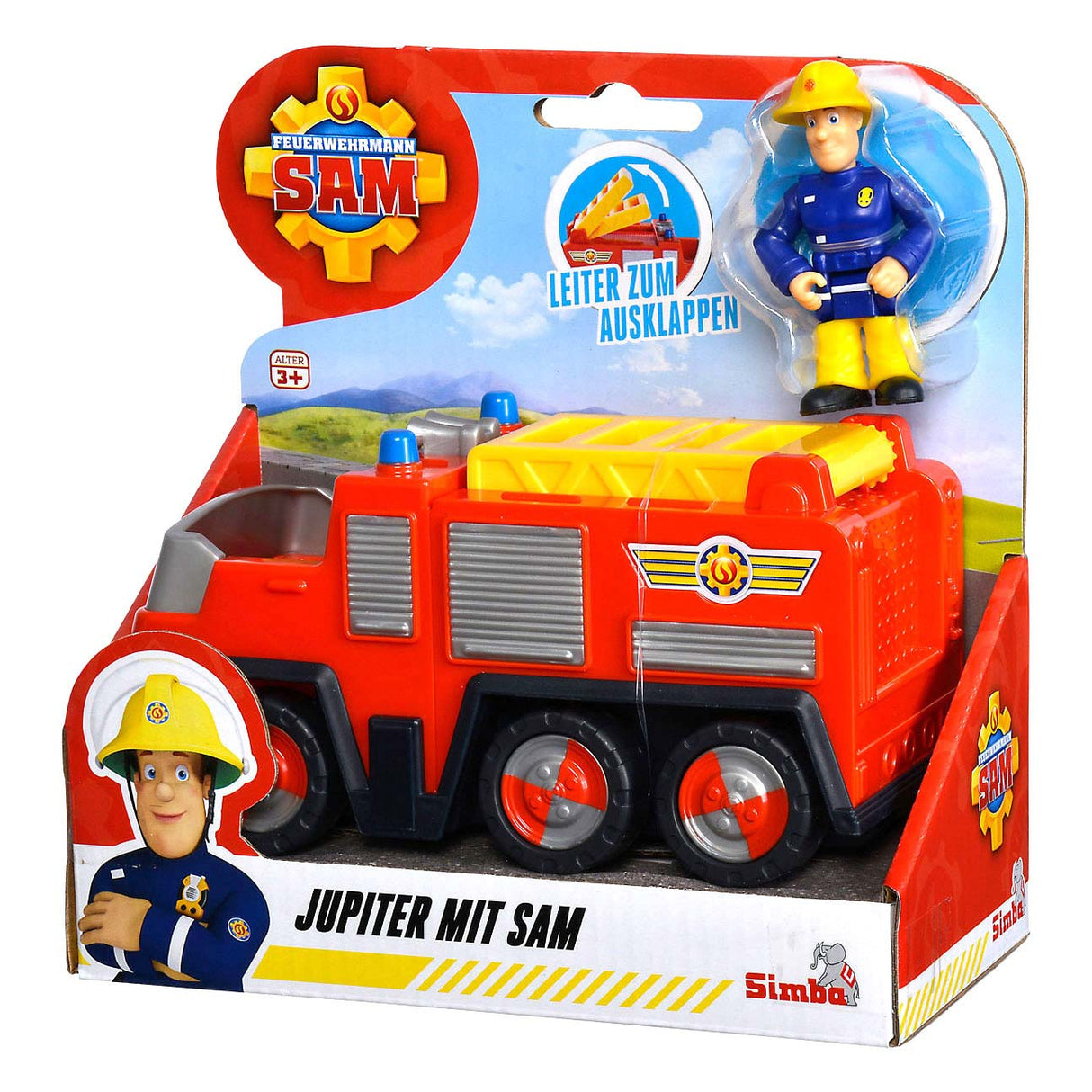 Simba -Feuerwehrmann Sam Jupiter Feuerwehrmann mit Sam Figur