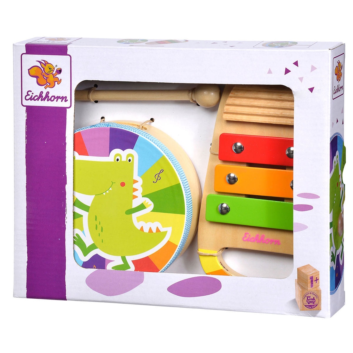 Eichhorn Wooden Drum and Xylophone Music Set 3Dlg.
