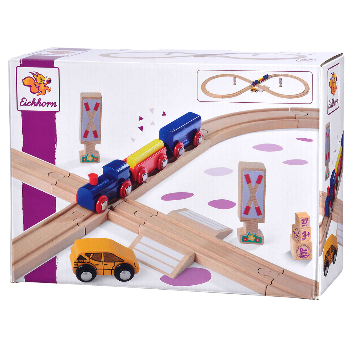 Eichhorn Train Track 8 Figure Playset, 27pcs.