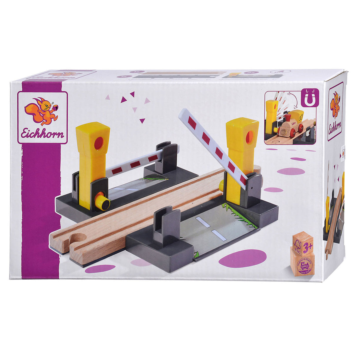 Eichhorn Train Tracks Level Crossing with Barriers, 3-piece.