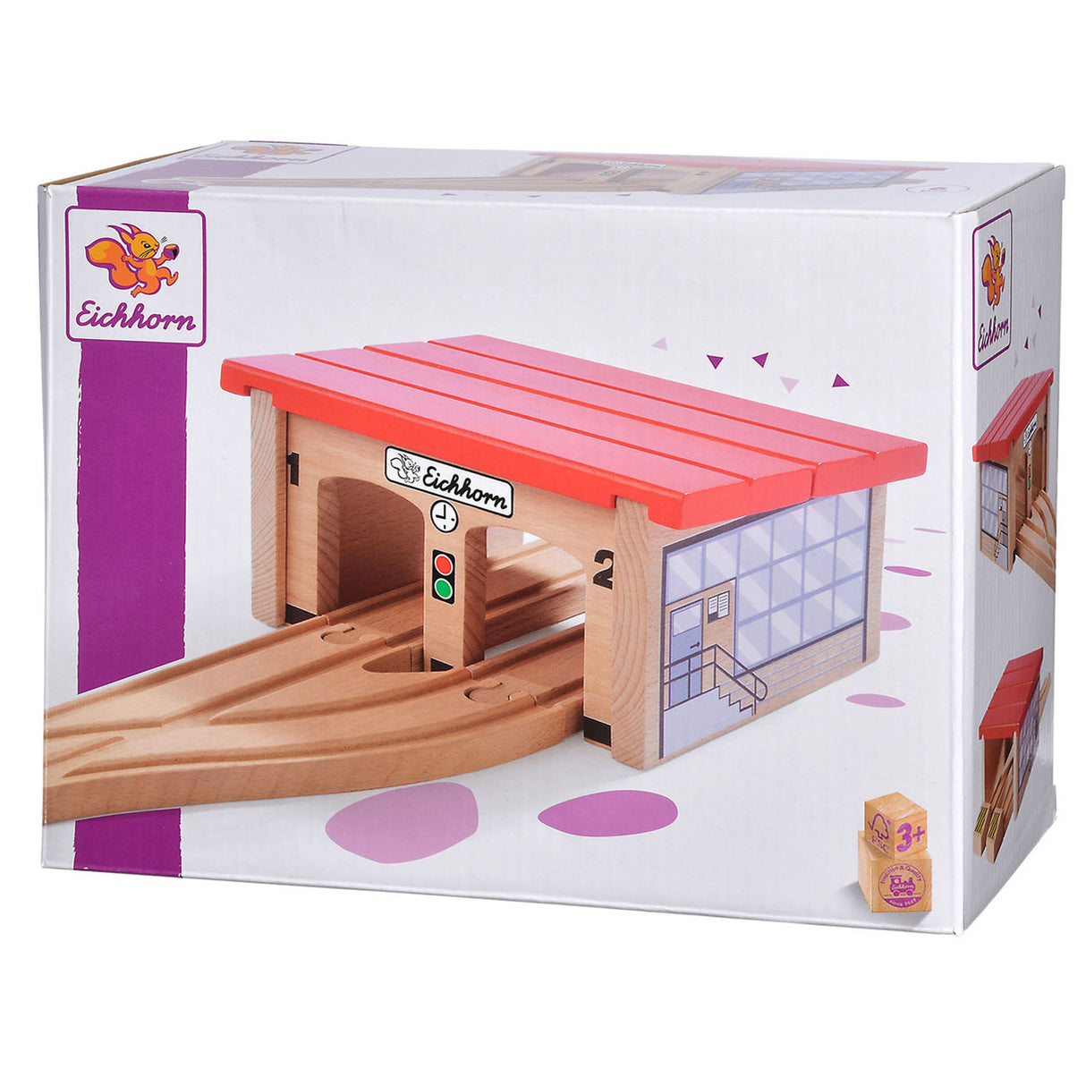 Eichhorn Train Tracks Locomotive Shed, 6 pcs.