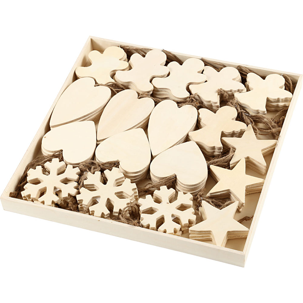 Creativ Company ornamenter, størrelse 9-11 cm, tykkelse 4 mm, 90 stykker 1 boks