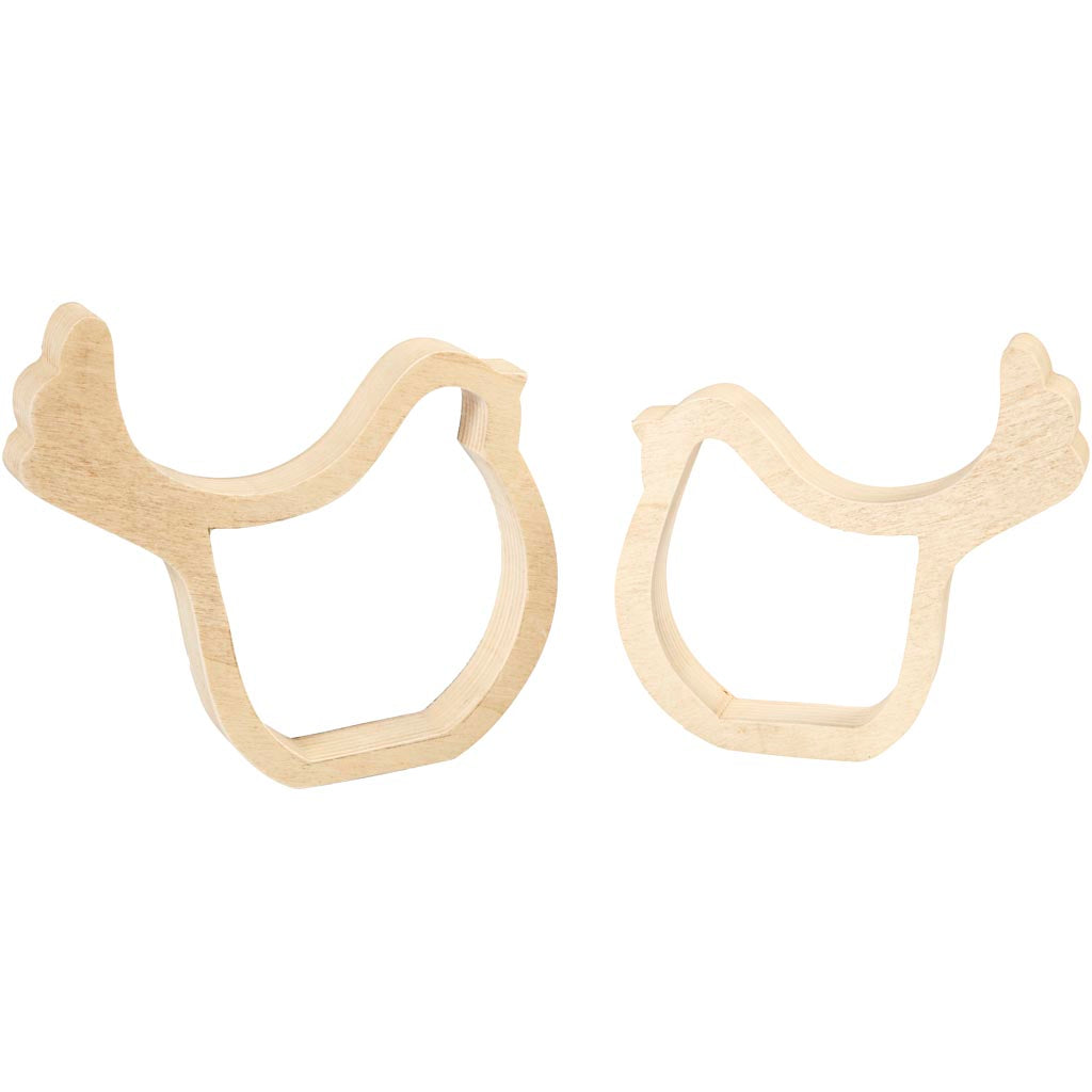 Creativ company kippen, h: 13 cm, d: 2 cm, b: 13 cm, 2 stuk 1 doos