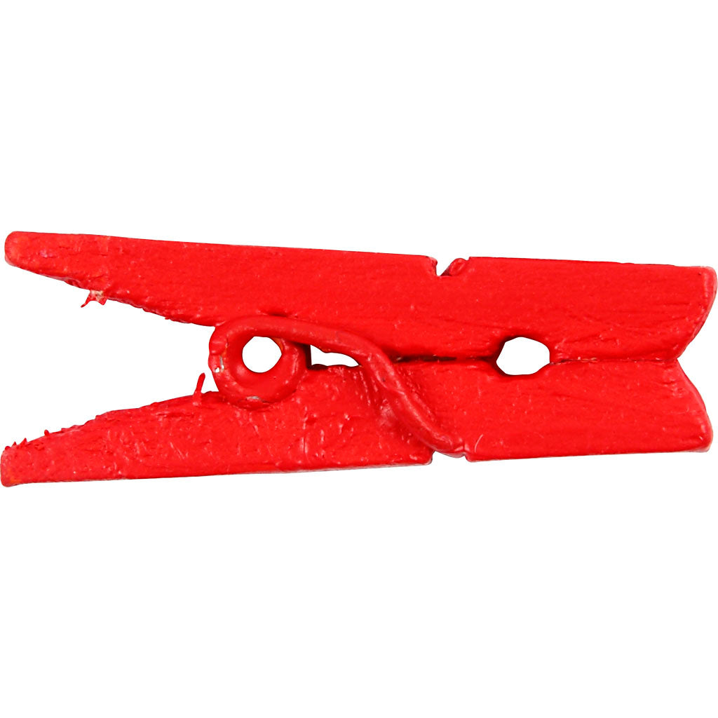 Creativ company mini clothespins, l: 25 mm, w: 3 mm, red, 36 pieces 1 box