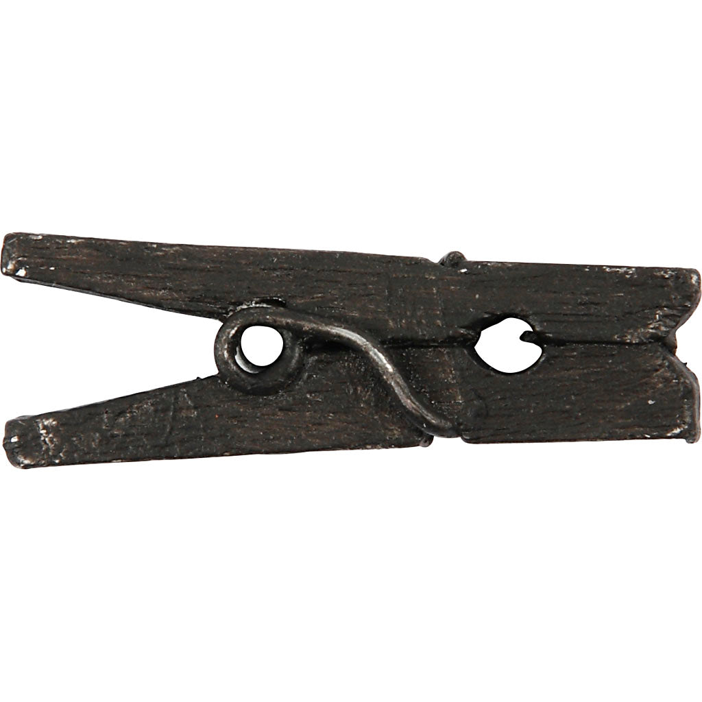 Creativ company mini clothespins, l: 25 mm, w: 3 mm, black, 36 pieces 1 box
