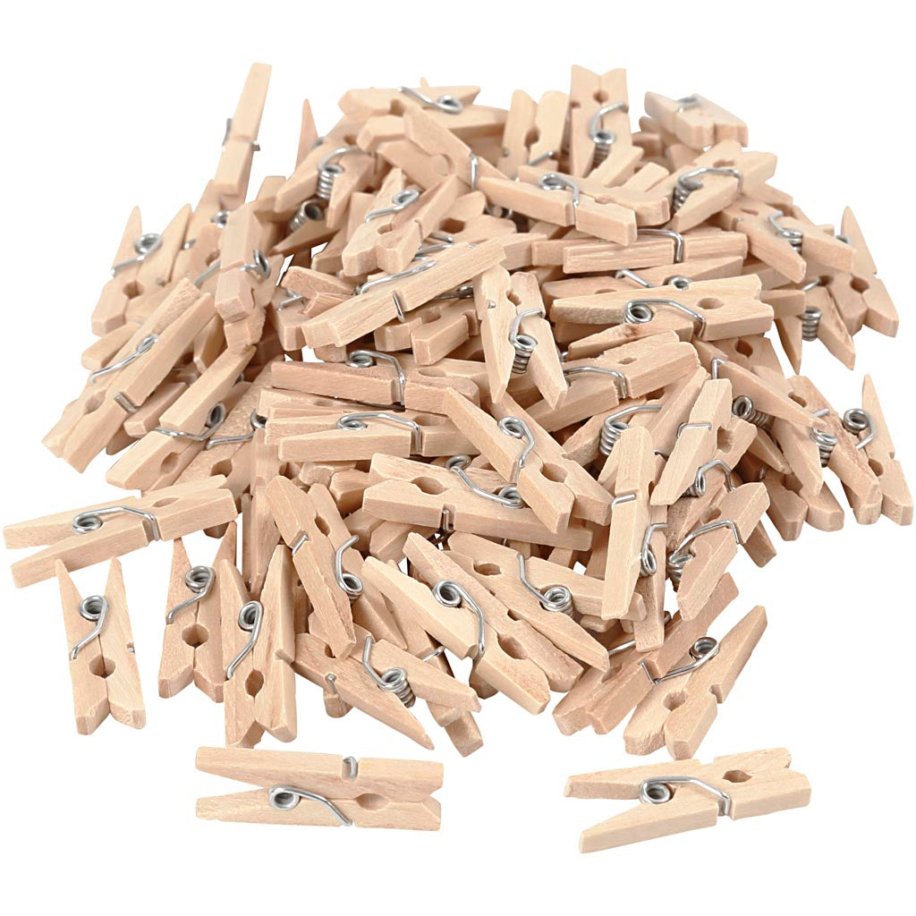 Creativ company clothespins, l: 25 mm, w: 3 mm, 100 pieces 1 box
