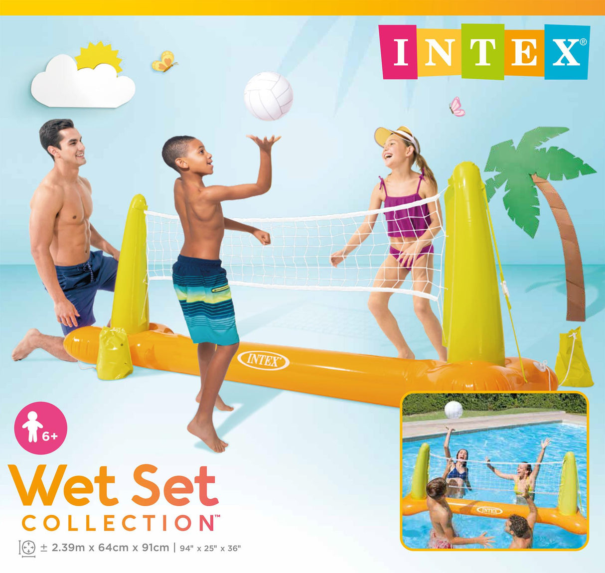 Inflatable volleyball net