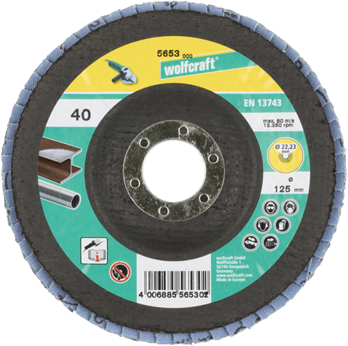 Wolfcraft flap disc | ø125mm | 40 | 1 piece - 5653000