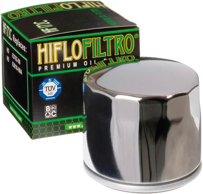 Hiflofiltro oil filter oil filter hf-172c chrome