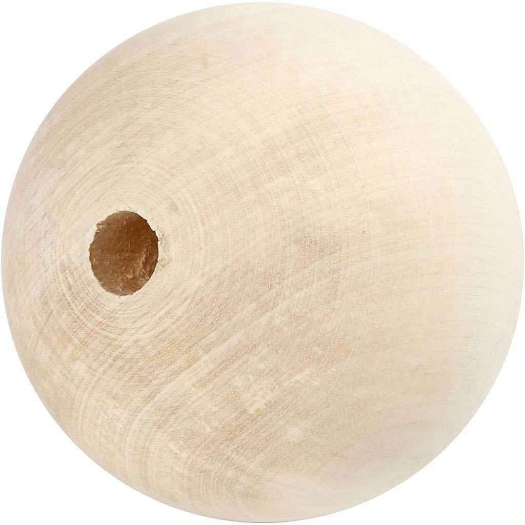 Creativ company wooden bead, d 80 mm, hole size 8 mm, 1 piece