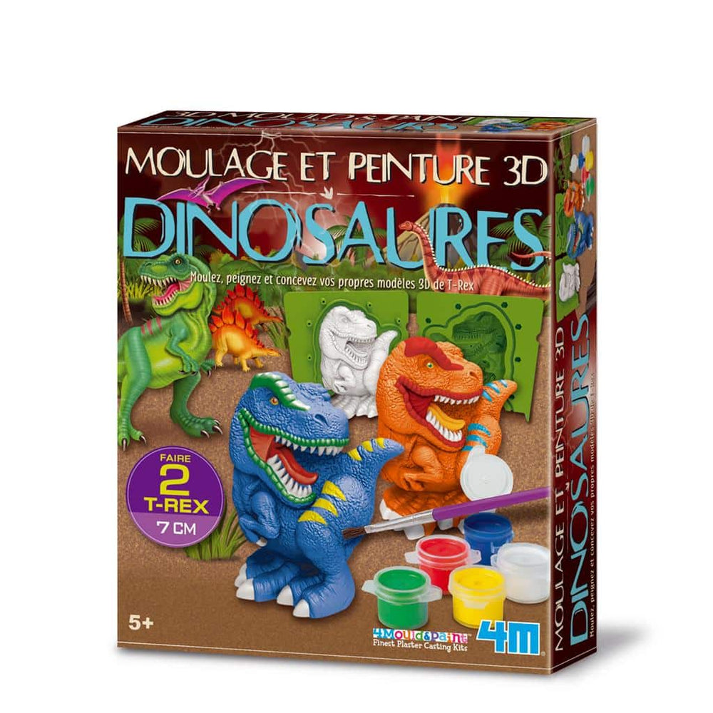 4m plaster casting and painting 3D dinosaurs