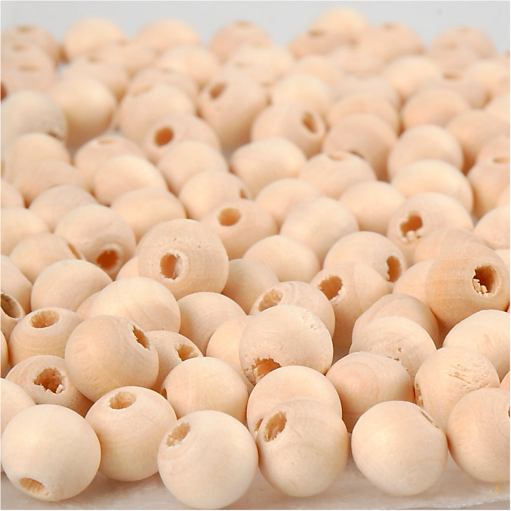 Creativ company wooden bead, d 8 mm, hole size 2 mm, 100 pieces 1 box