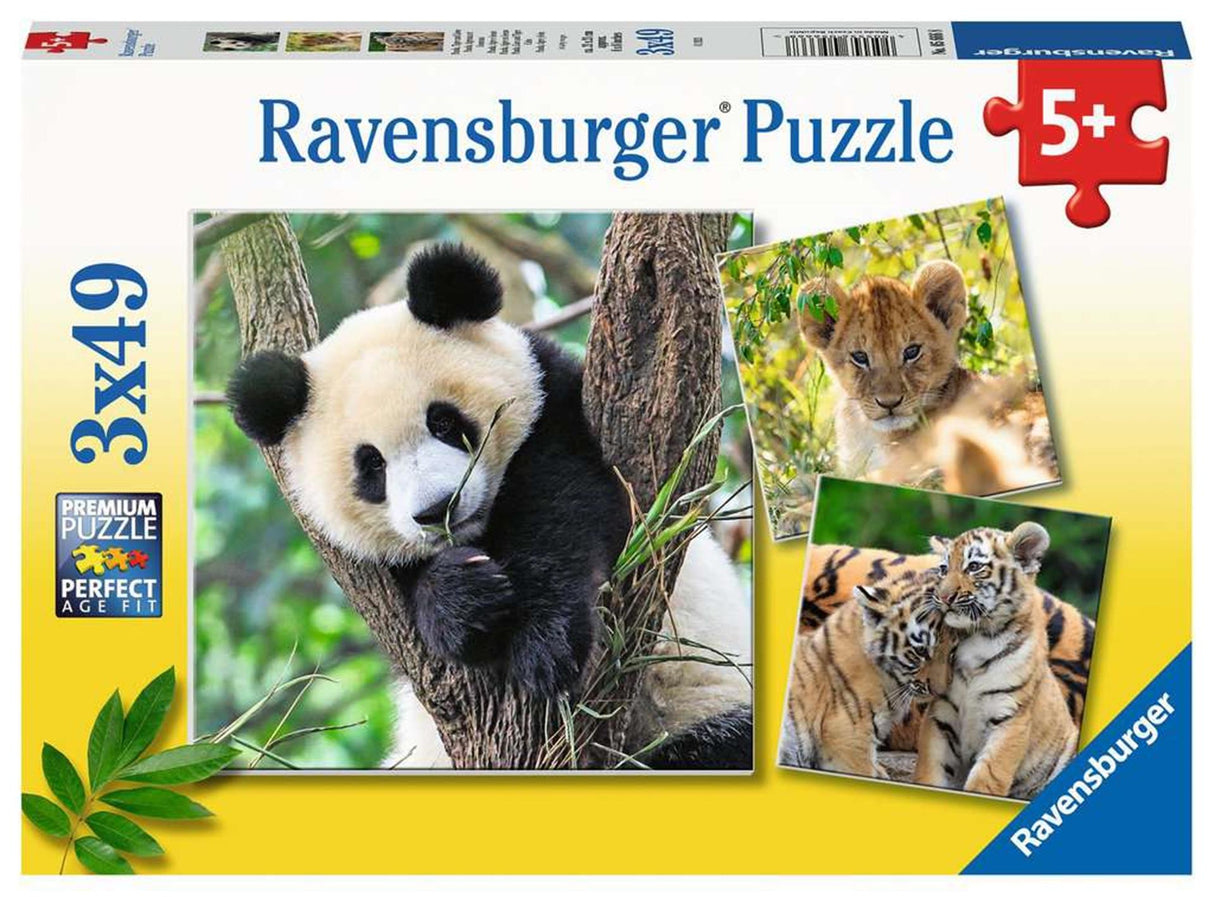 Ravensburger - Puzzel Panda Tijger en Leeuw 3x49st.