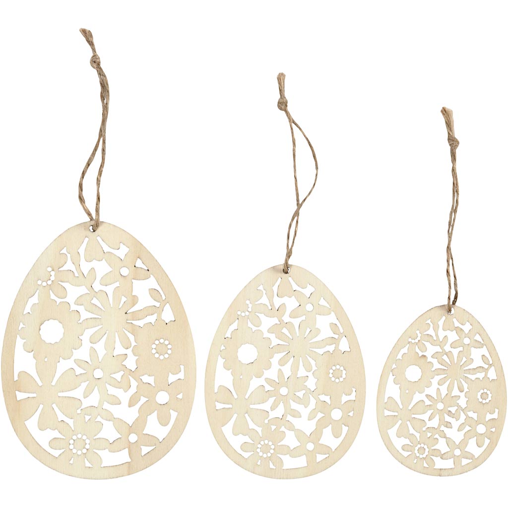 Creativ company ornaments, h: 8+10+12 cm, w: 6+7,5+9 cm, thickness 3 mm, 3 pieces 1 box