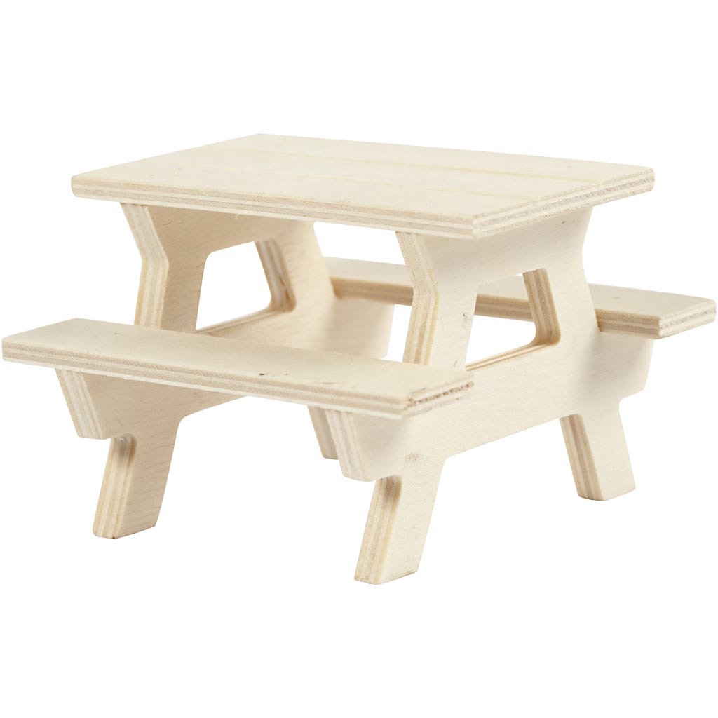 Creativ company picnic bench, h: 5.5 cm, l: 8 cm, w: 8 cm, 1 piece