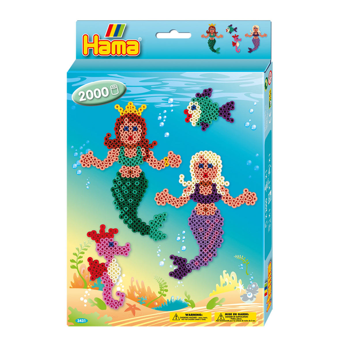 Hama ag iarnáil bead Mermaid, 2000st.