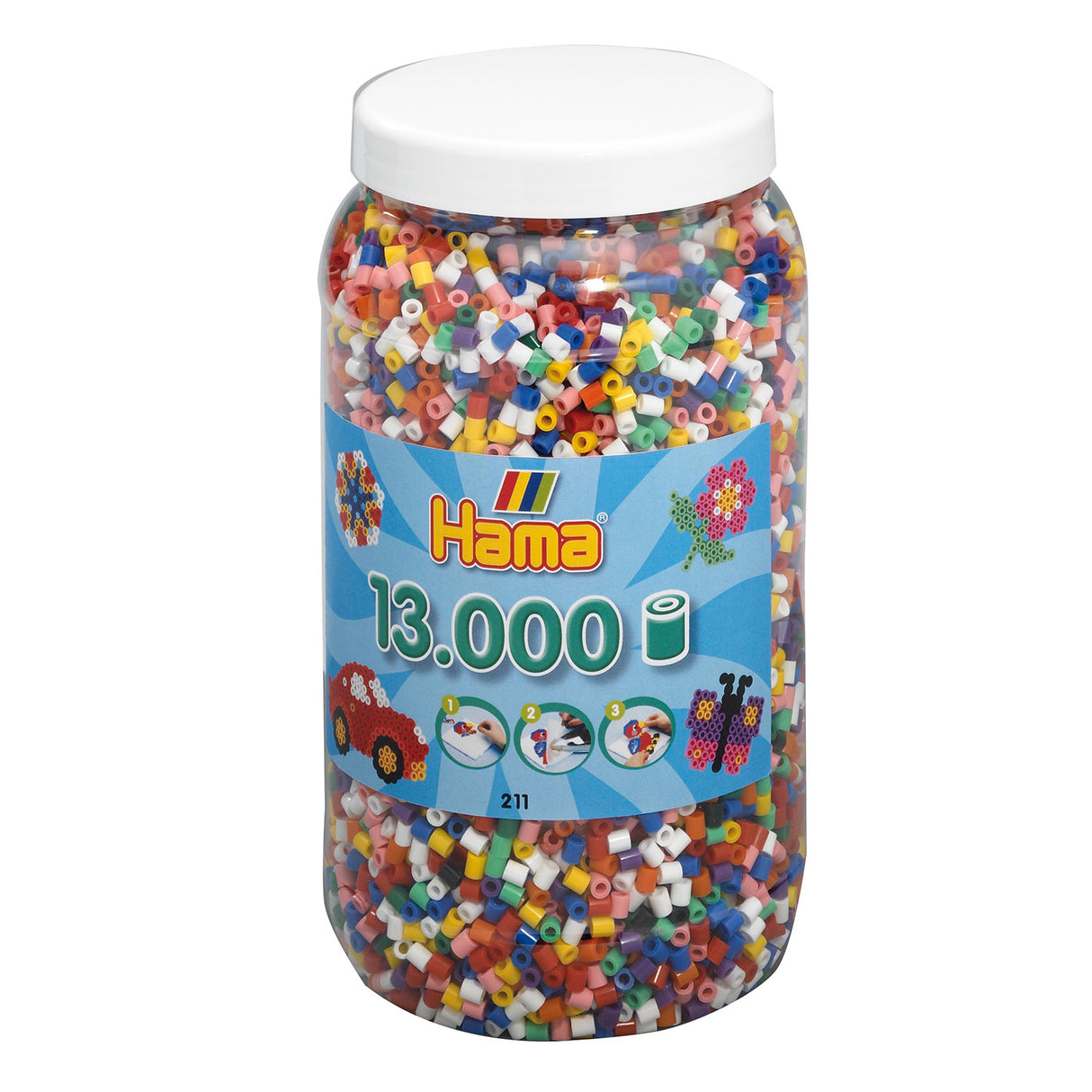 Hama Ironing Beads in Pot Mix Standard (00), 13,000 pcs.