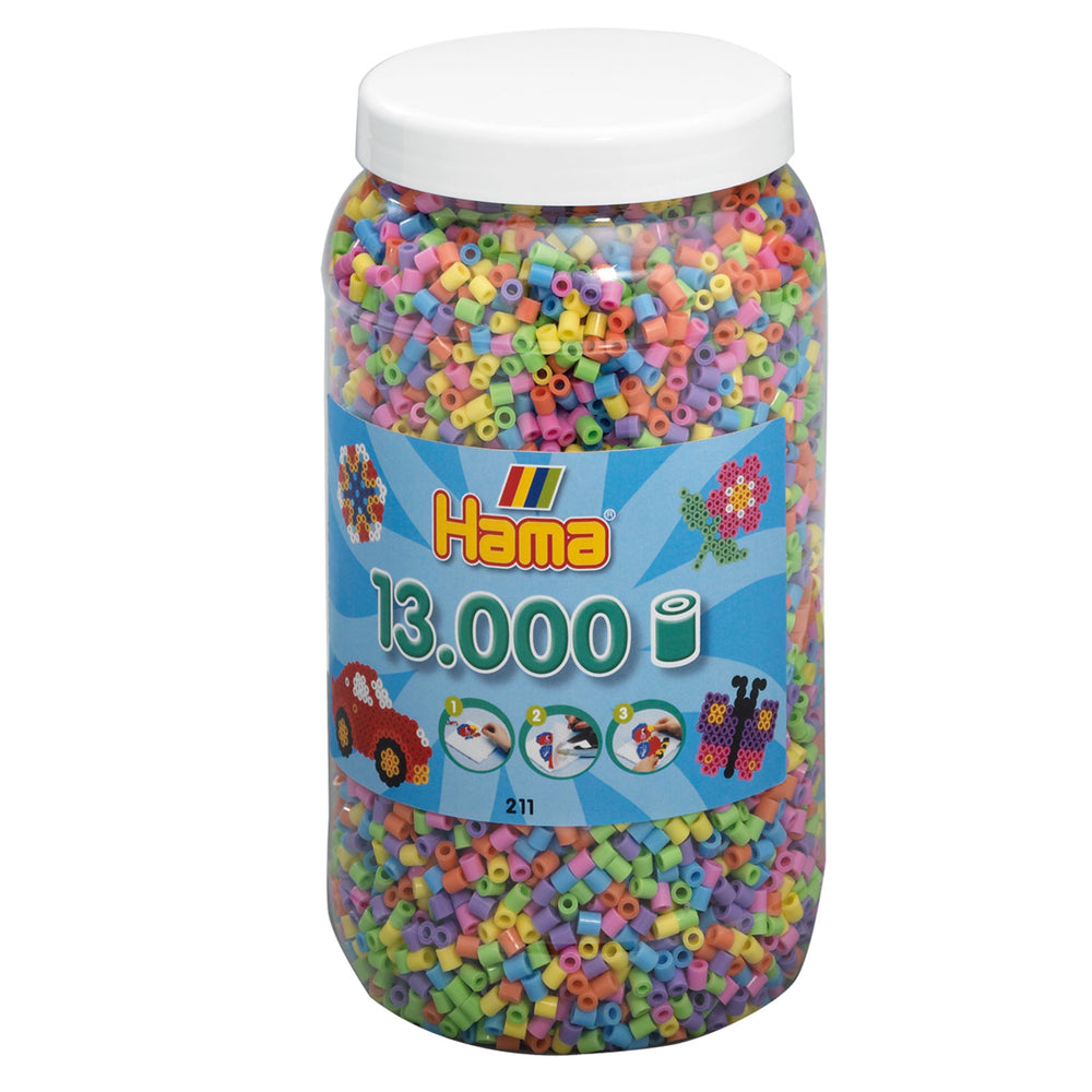 Hama Ironing Beads in Pot Pastel Mix (050), 13,000 pcs.