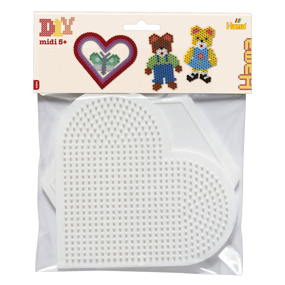 Hama ironing bead plates - large heart and hexagon
