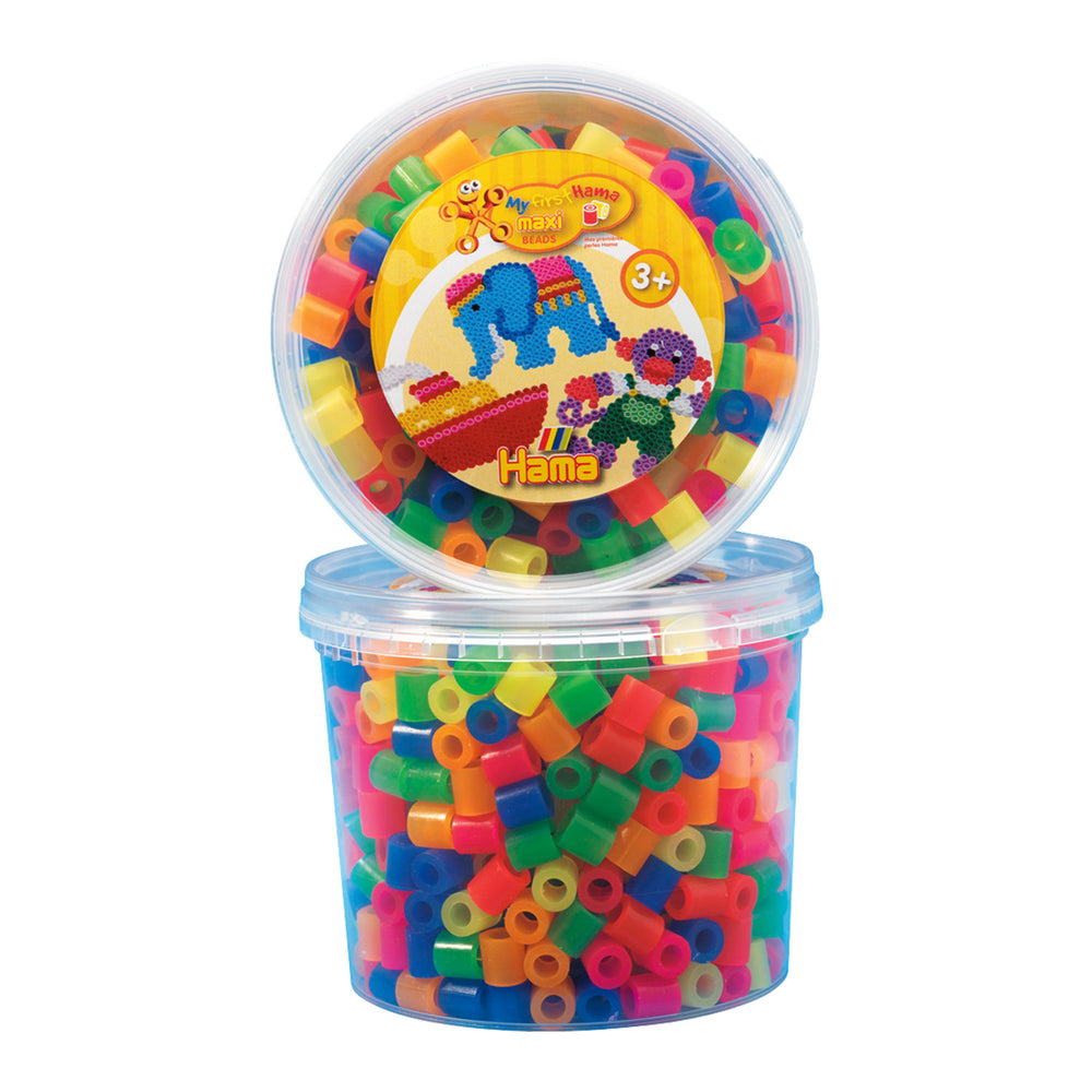 Hama ironing beads maxi in box - neon mix (051), 600 pcs.