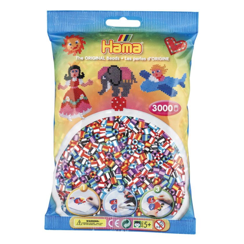 Hama String Bead Mix - Striped (201-90), 3000.