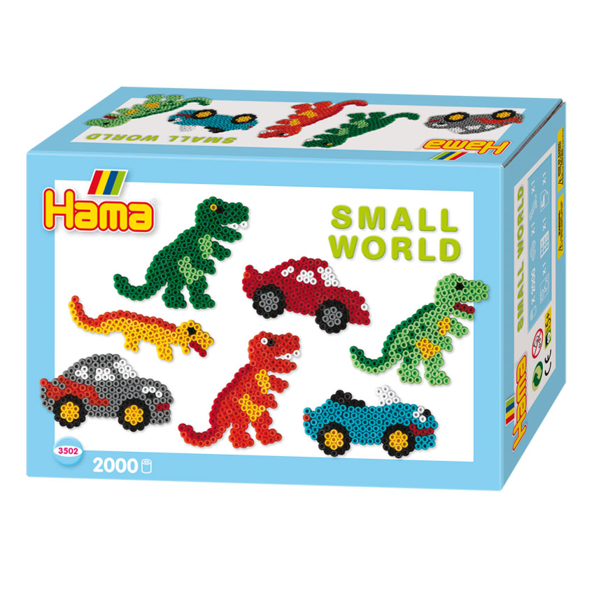 Hama midi silityshelmisarja - dino ja auto, 2000 kpl.
