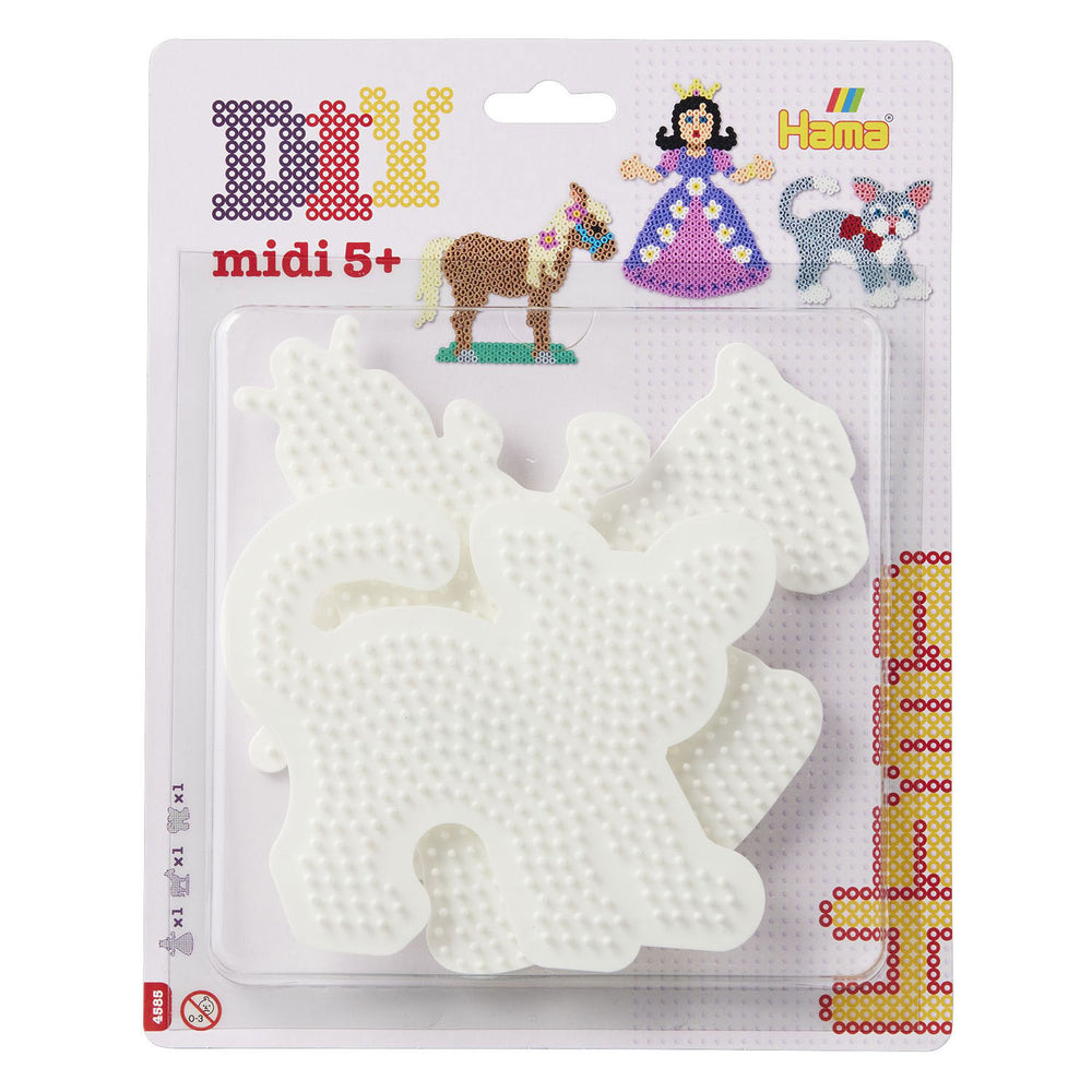 Hama ironing bead plates - princess, horse, cat