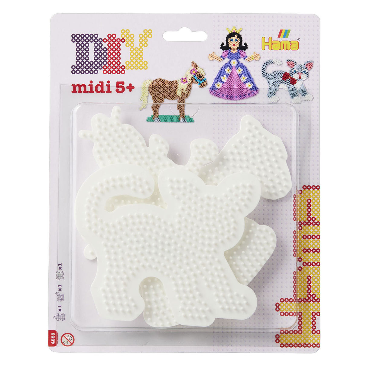 Hama ironing bead plates - princess, horse, cat