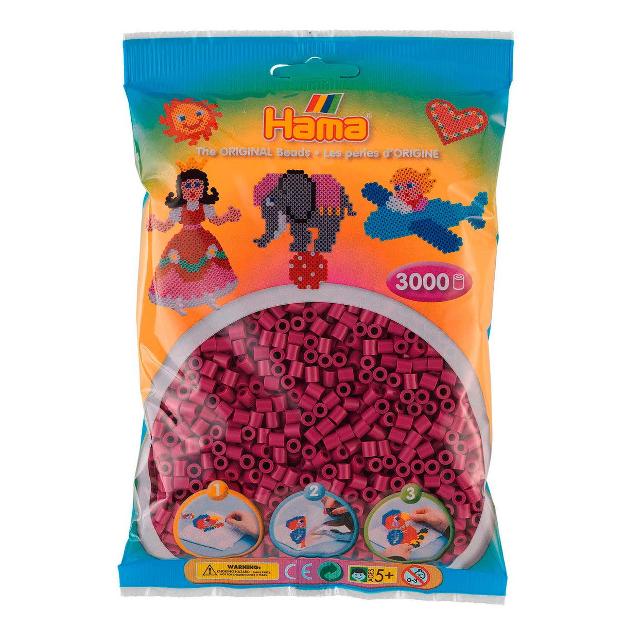 Hama ironing beads - plum (201-82), 3000 pcs.