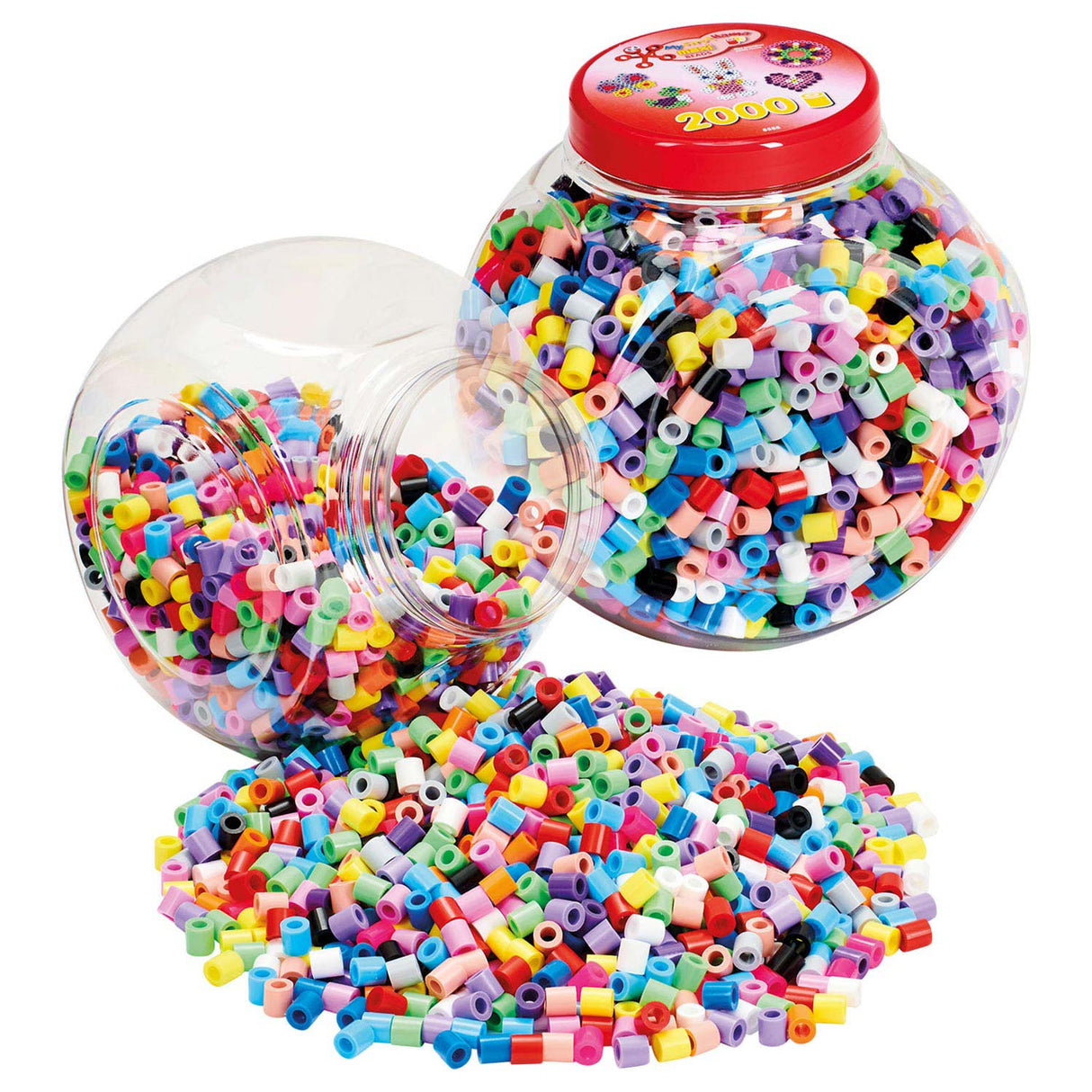 Hama ironing bead set in maxi pot - pastel mix, 2000 pcs.