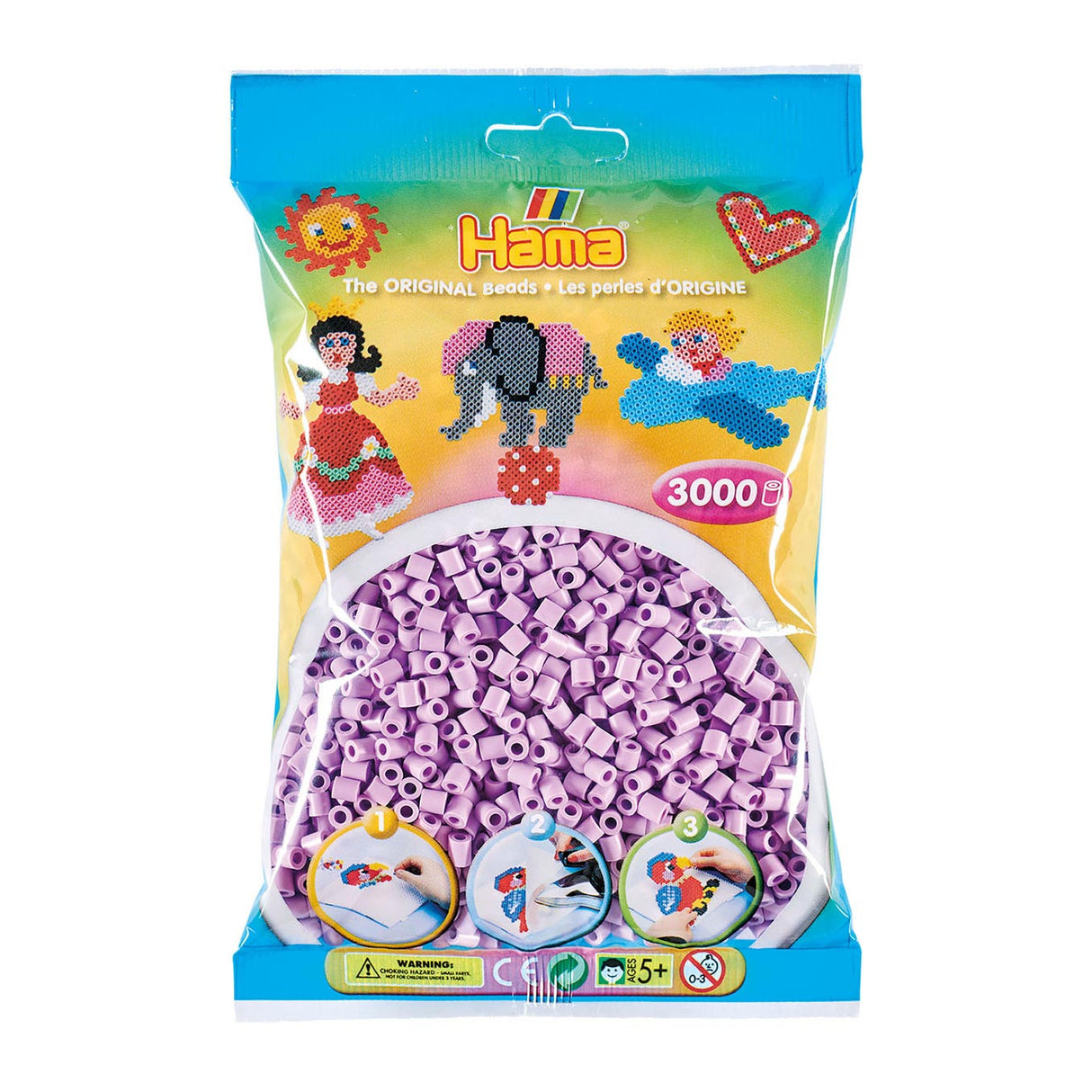 Hama ironing beads - pastel purple (96), 3000 pcs.