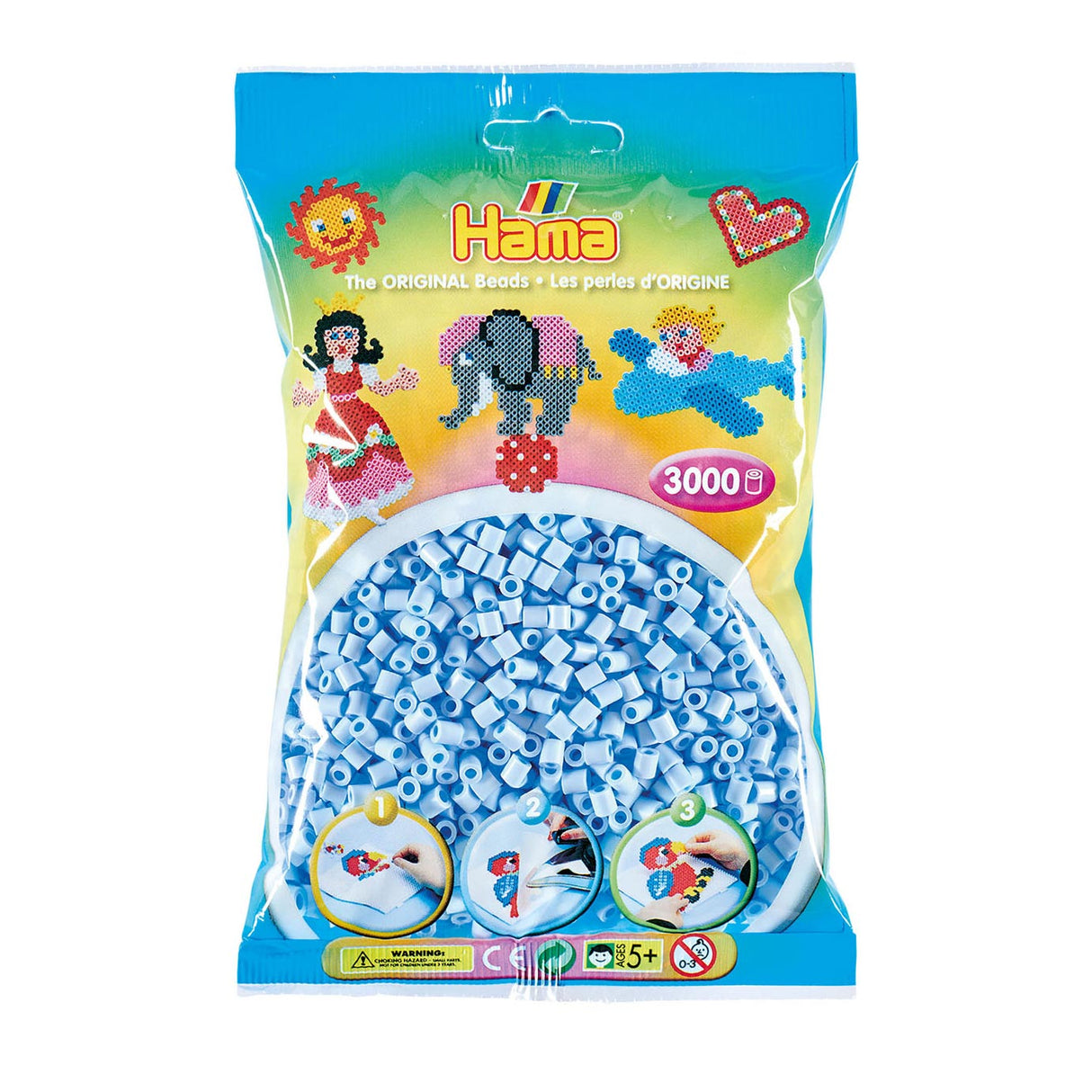 Hama ironing beads - pastel ice blue (97), 3000 pcs.
