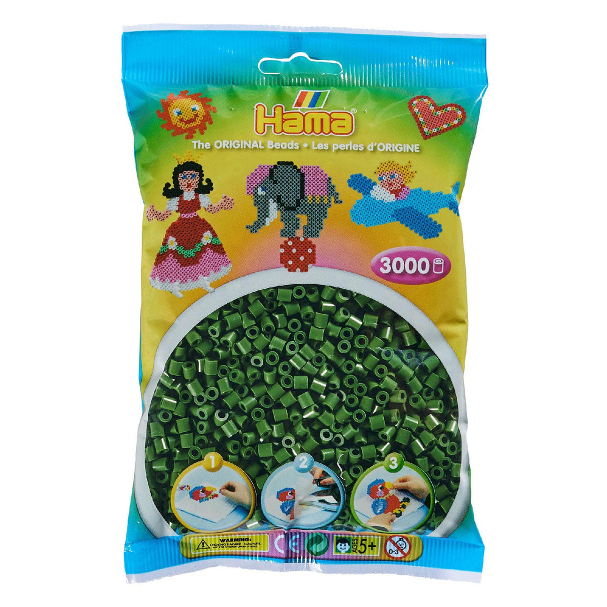 Hama Iron Beads - Bos Groen, 3000st.