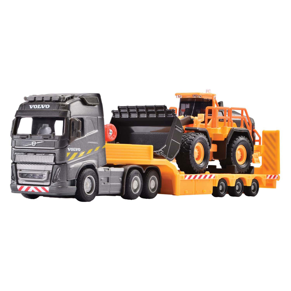 Ciężarówka Majorette Volvo FH16 z naczepą i ładowarką kołową