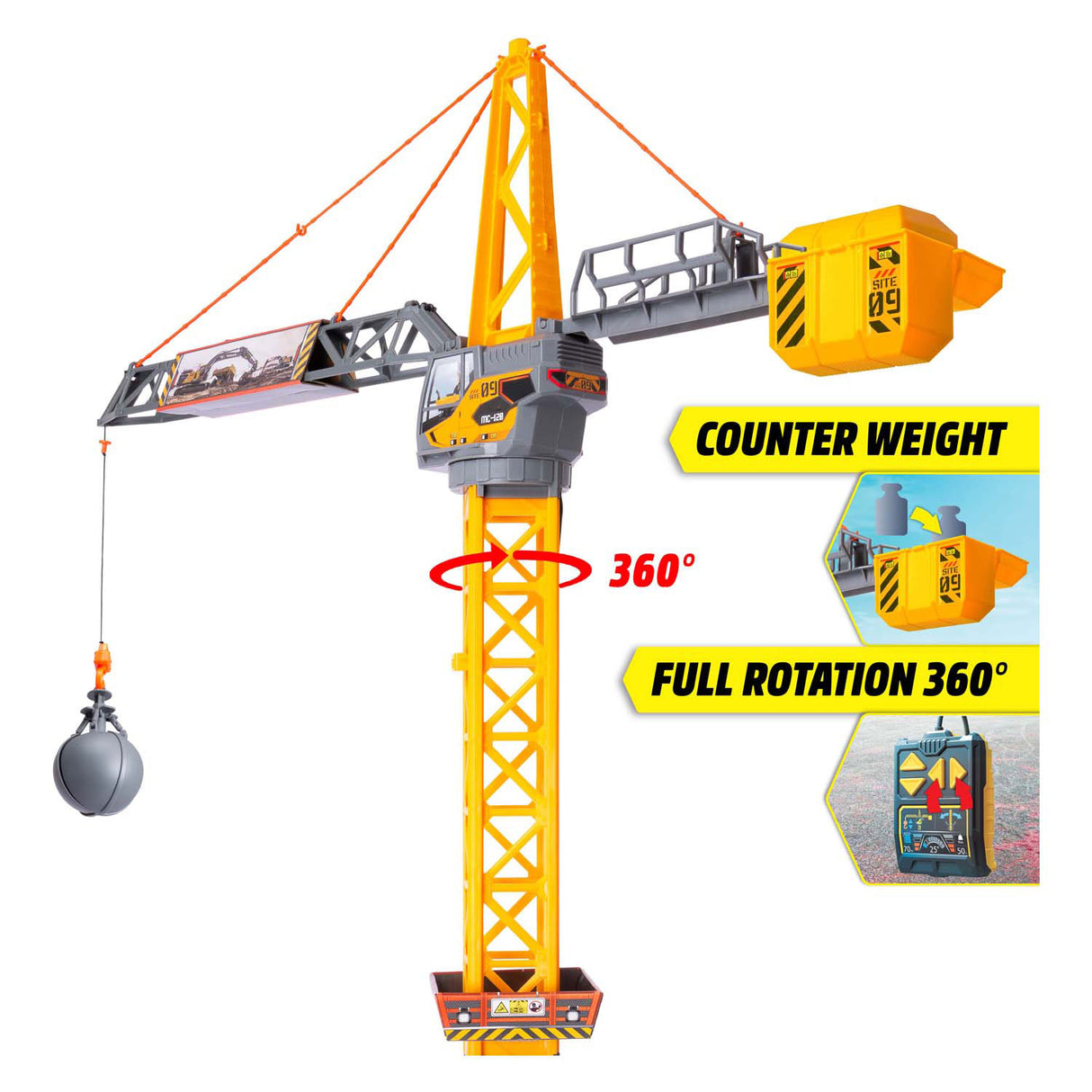 Dickie leker kran batteridrevet 110 cm