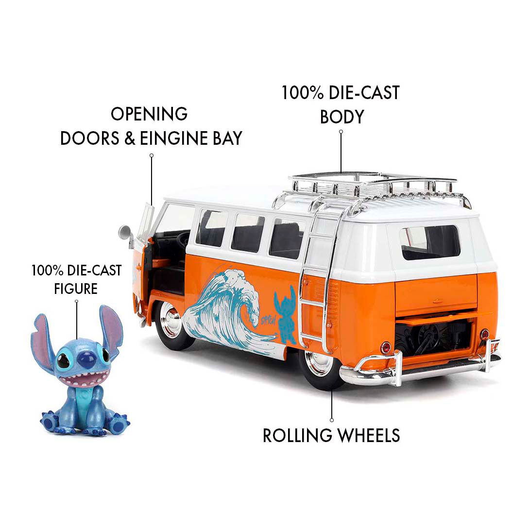 Jada toys jada stitch 1961 vw bus 1:24