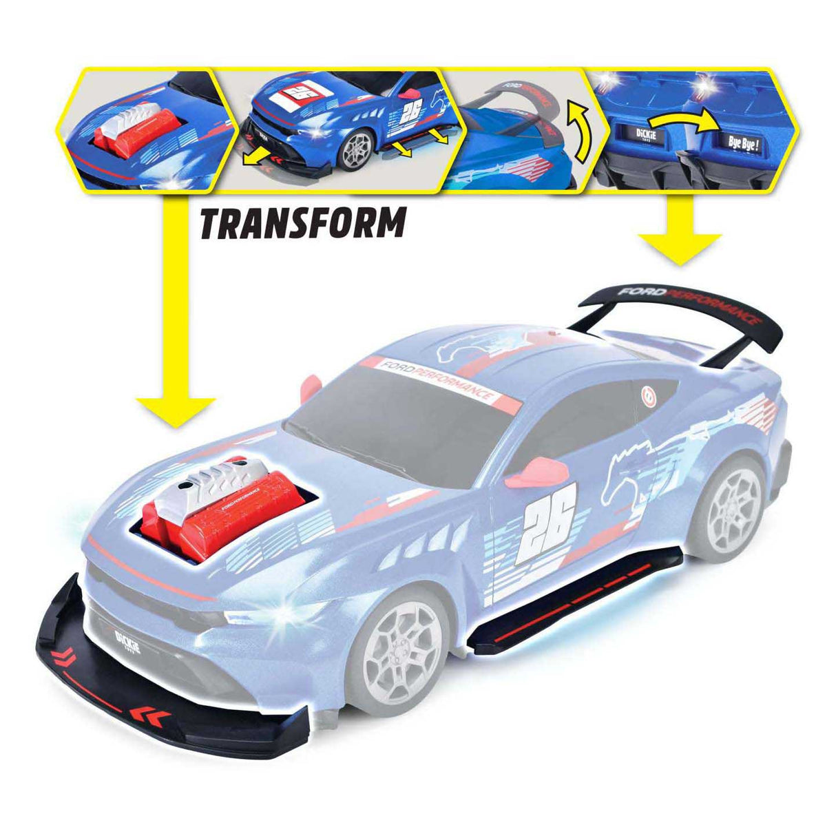 Dickie rc ford mustang customized, try me, rtr