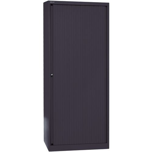 Roldeurkast hoog staal 80x43x198cm zwart 4 legborden