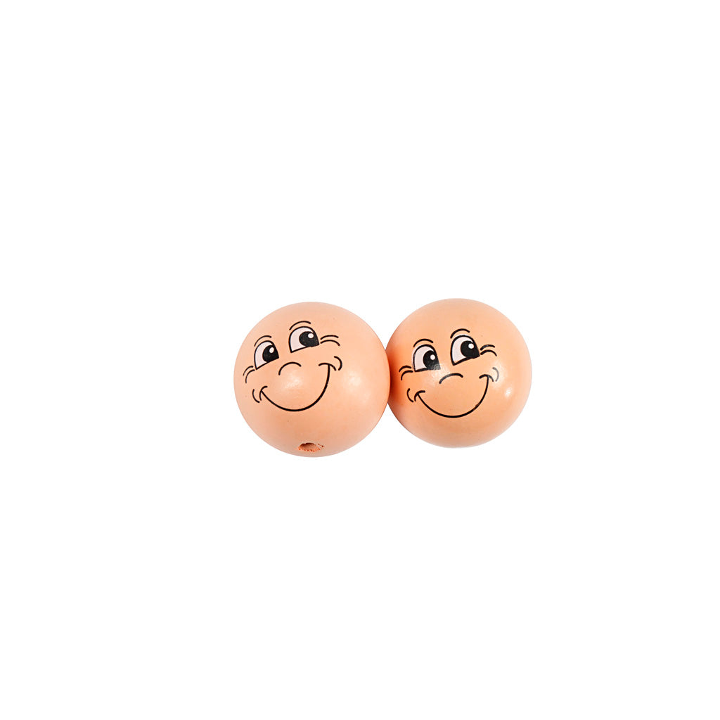 Creativ company wooden balls with faces, d 30 mm, light beige, 10 pieces 1 box