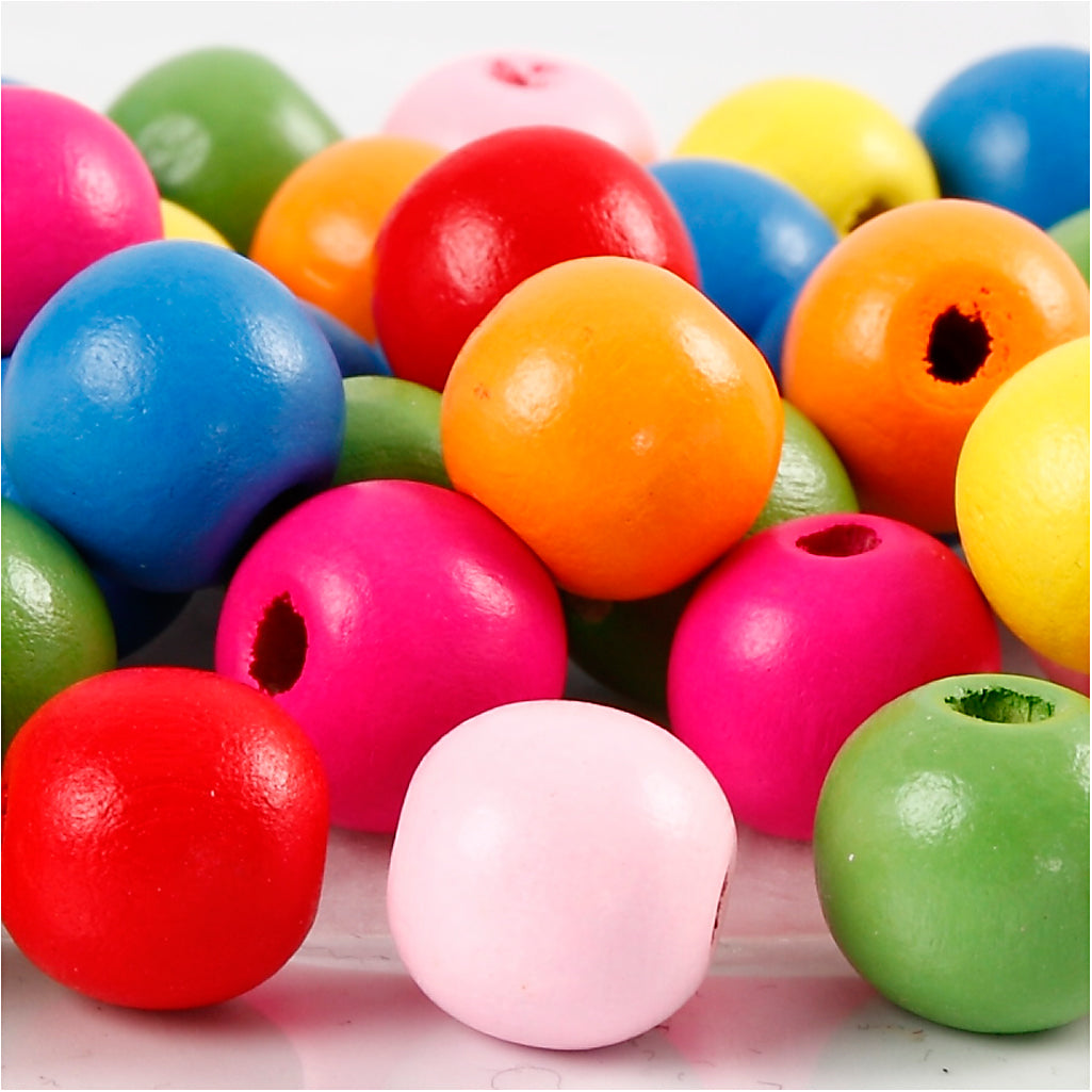 Wooden Beads Mix 12mm, 40 pcs.