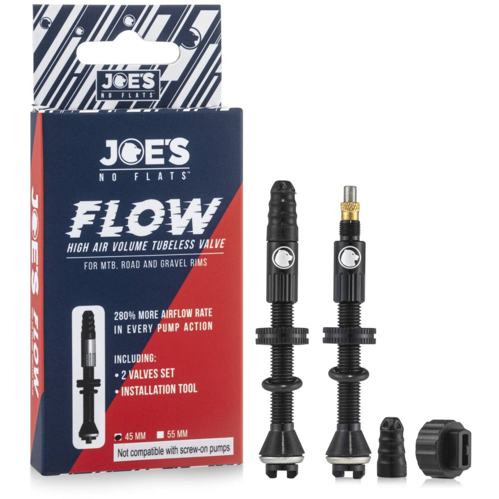 Joe's No Flats - Valiel Flow sin tubo Volumen de aire alto 45 mm 2 piezas