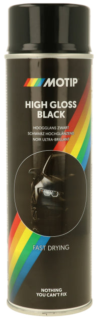 Black satin gloss, 500 ml can. Motip