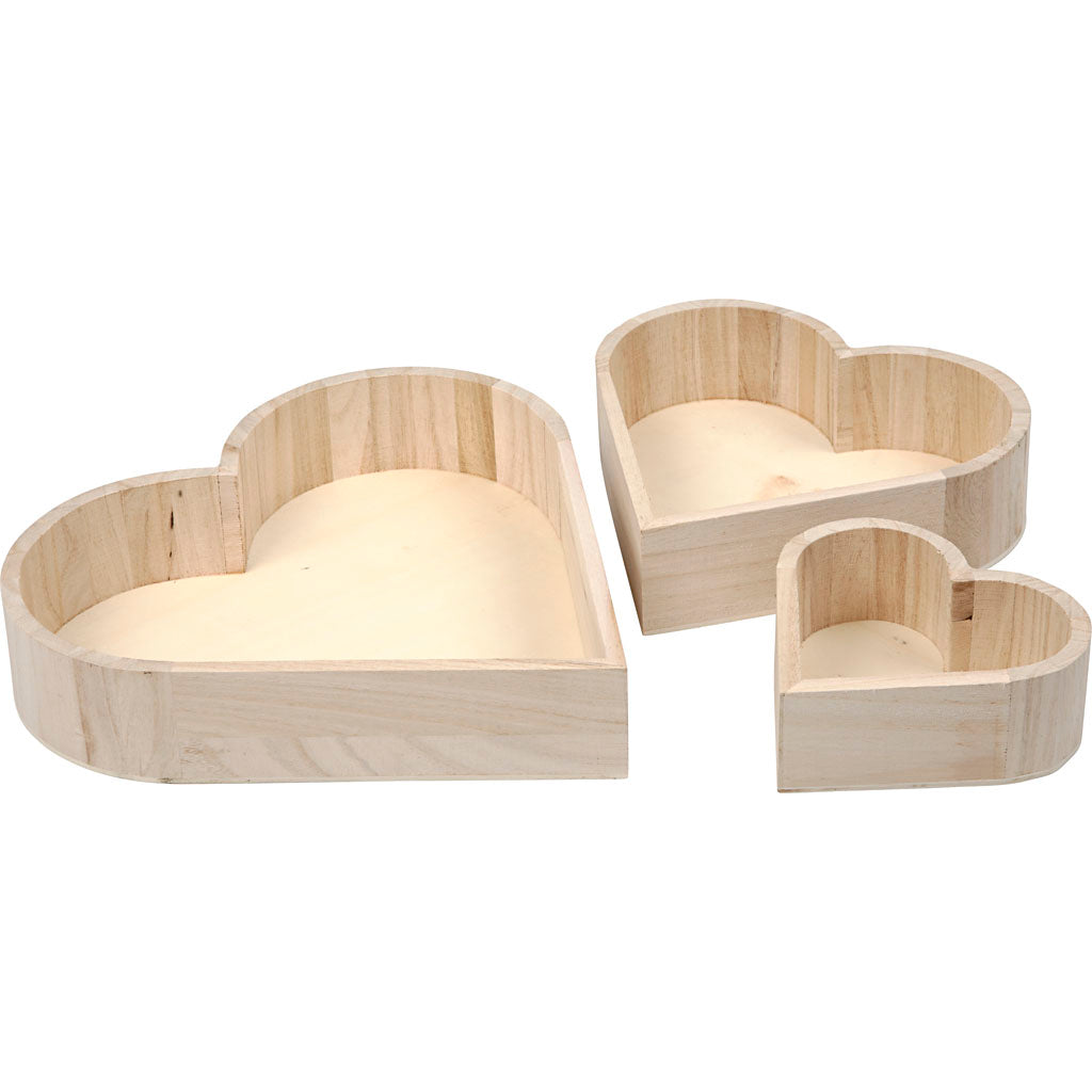Creativ company heart-shaped bowls, h: 13-25 cm, d: 5-5.2 cm, 3 pieces 1 box