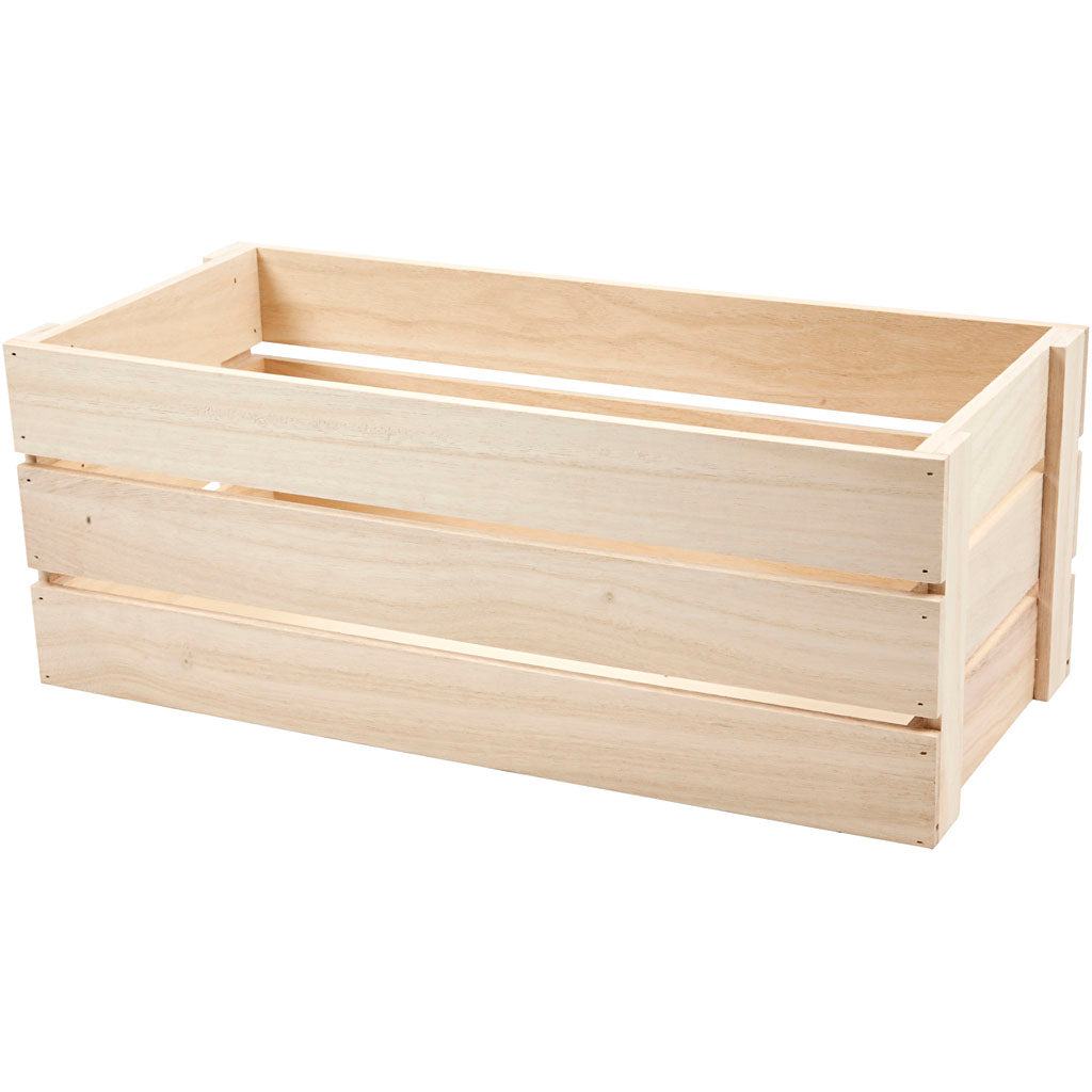 Creative company wooden crate, height 17 cm, dimensions 45 x 20 cm, max. 8 kg, 1 piece
