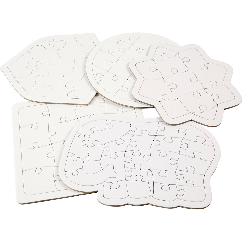 Creativ company puzzle, size 17-21 cm, white, 10 pieces in a box