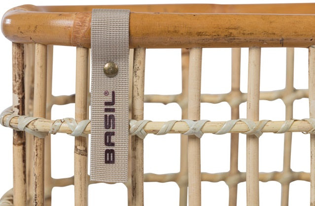 Basil Green Life - Canasta de bicicleta de ratán - Media - Land Natural Brown