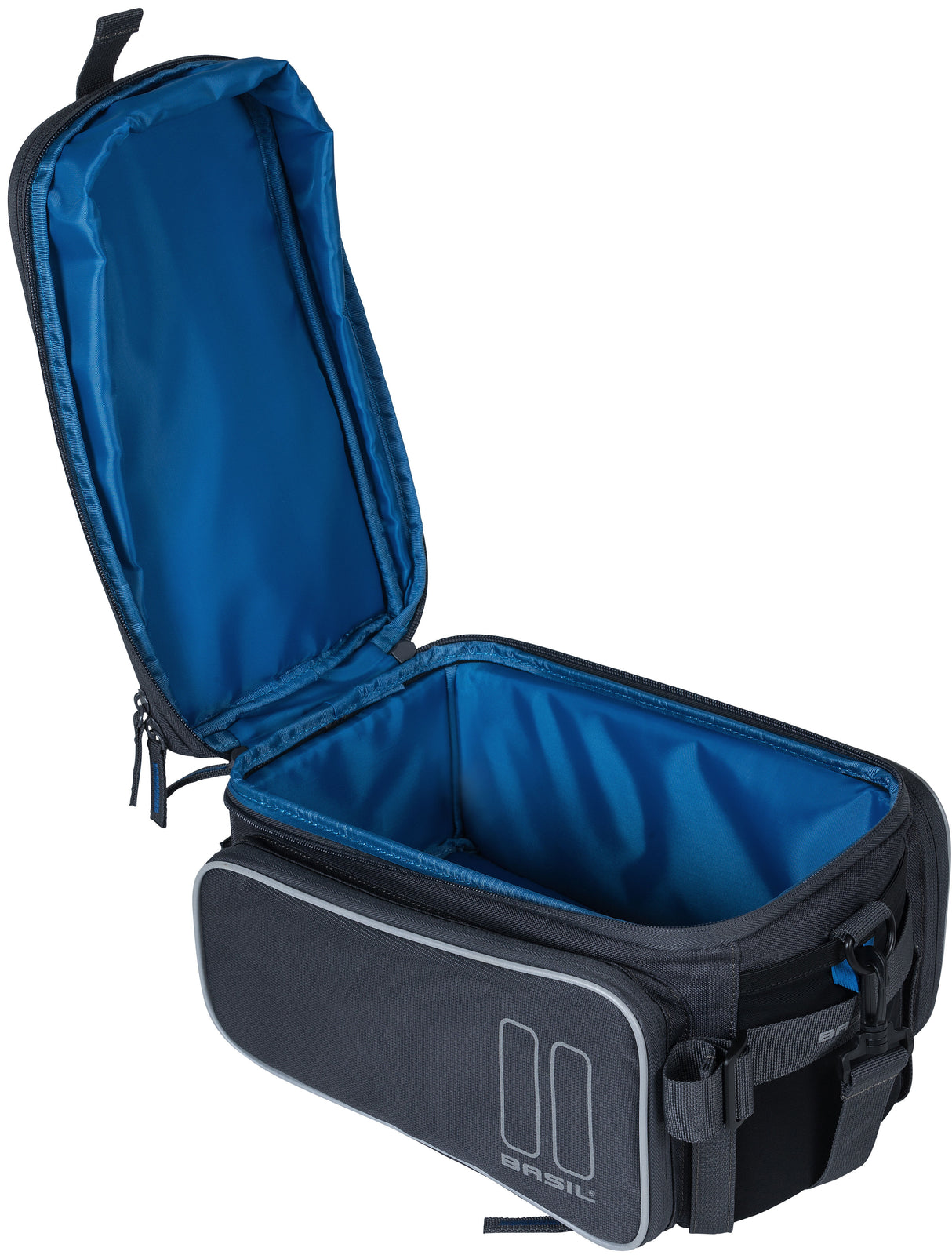 Basil Sport Design Trunkbag - Gray bicycle luggage carrier bag, 7-15L, water-repellent, for regular bicycles and e-bikes