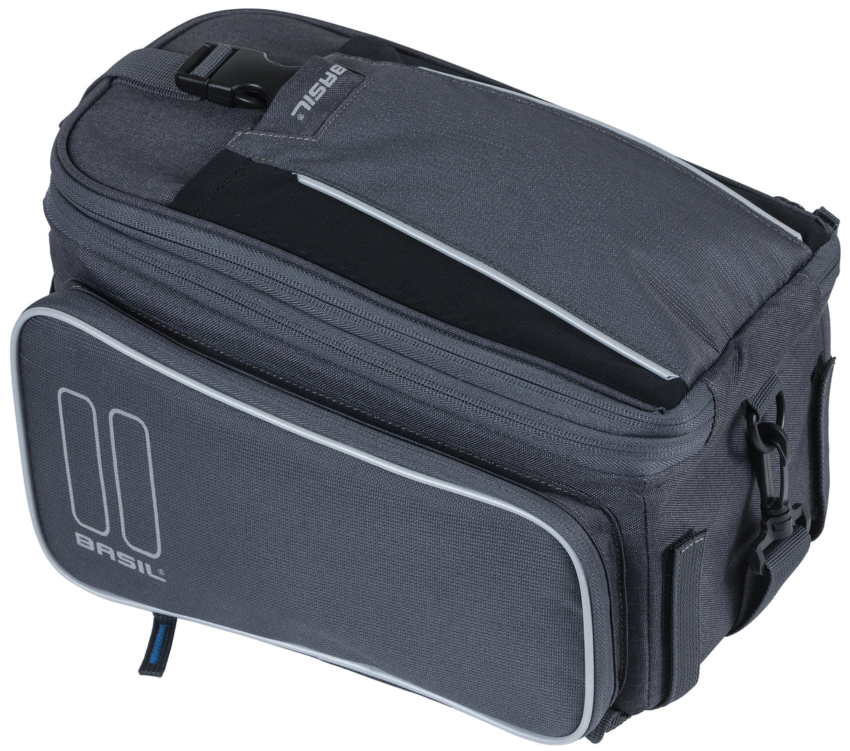 Basil Sport Design Trunkbag - Gray bicycle luggage carrier bag, 7-15L, water-repellent, for regular bicycles and e-bikes